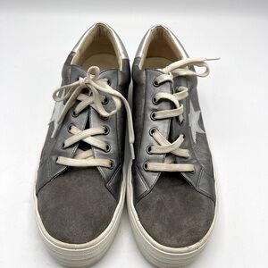 Boutique By Corkys Star Gaze Womens Sneakers Size 11 Gray White Faux Leather